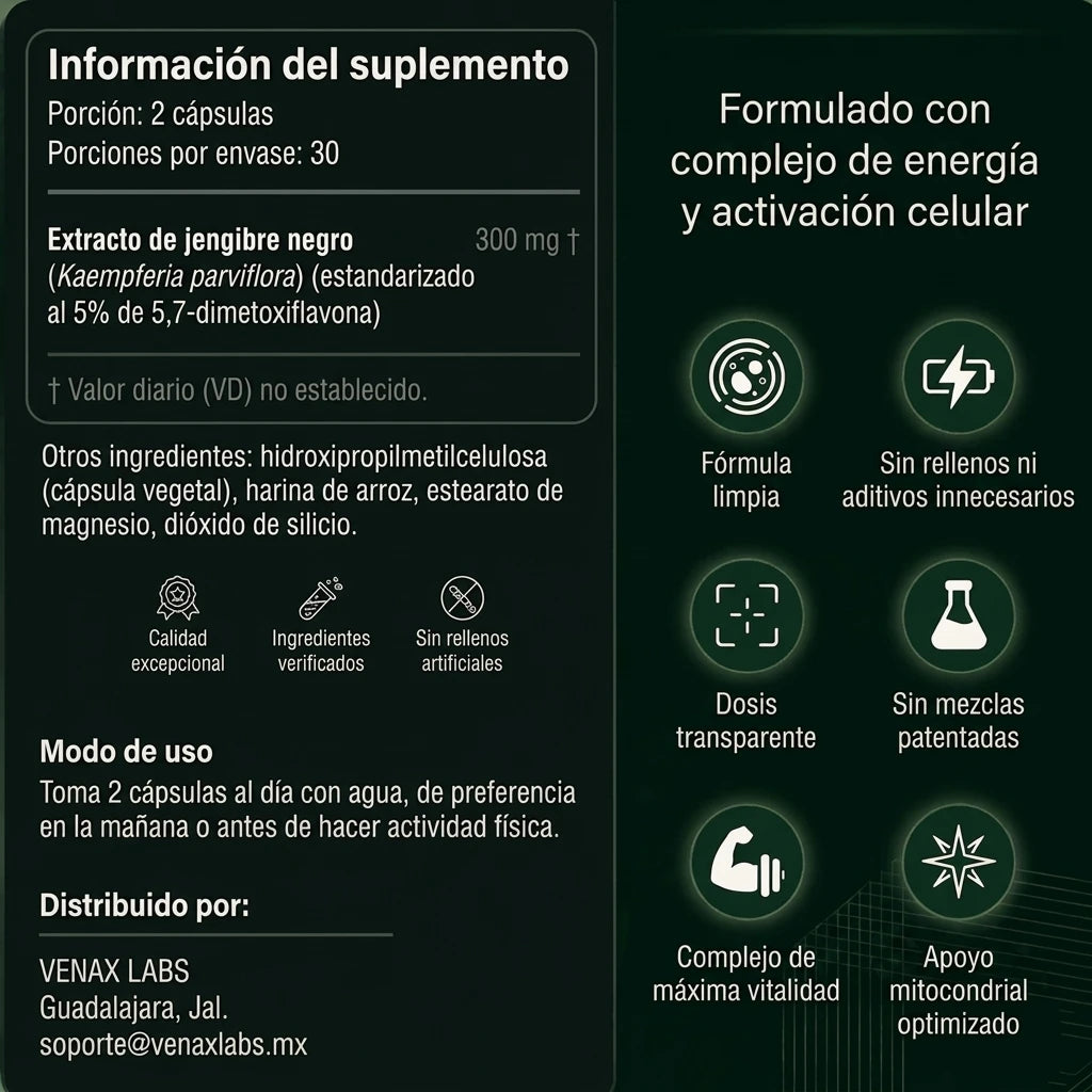 Venax® - Complejo de Jengibre Negro