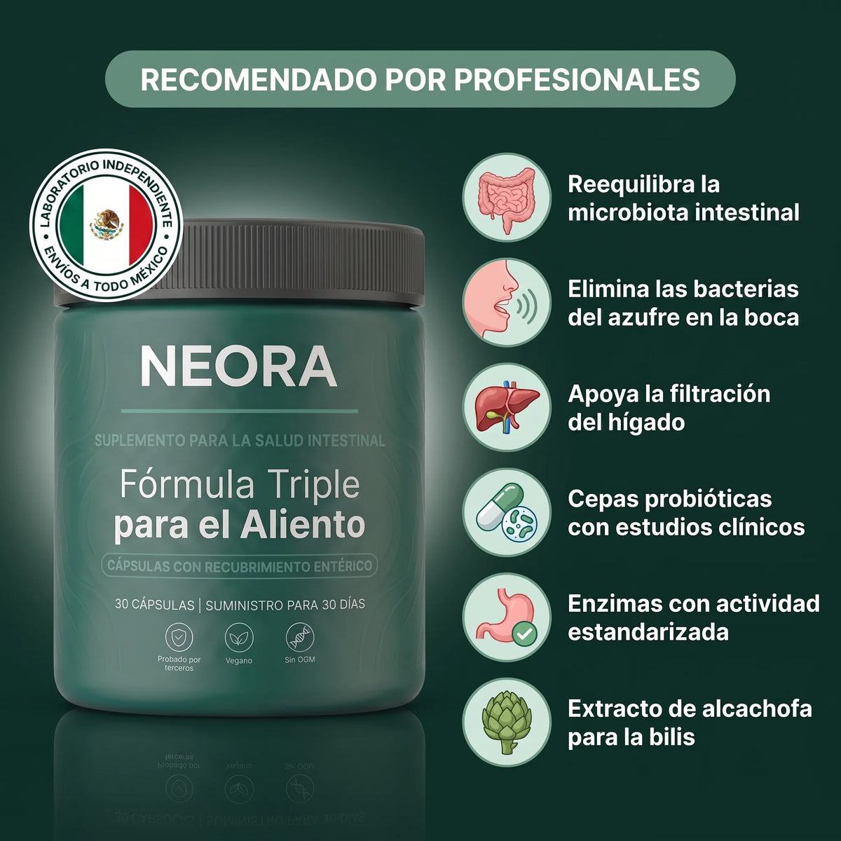 Fórmula 3 en 1 para el mal aliento (intestino · boca · hígado)