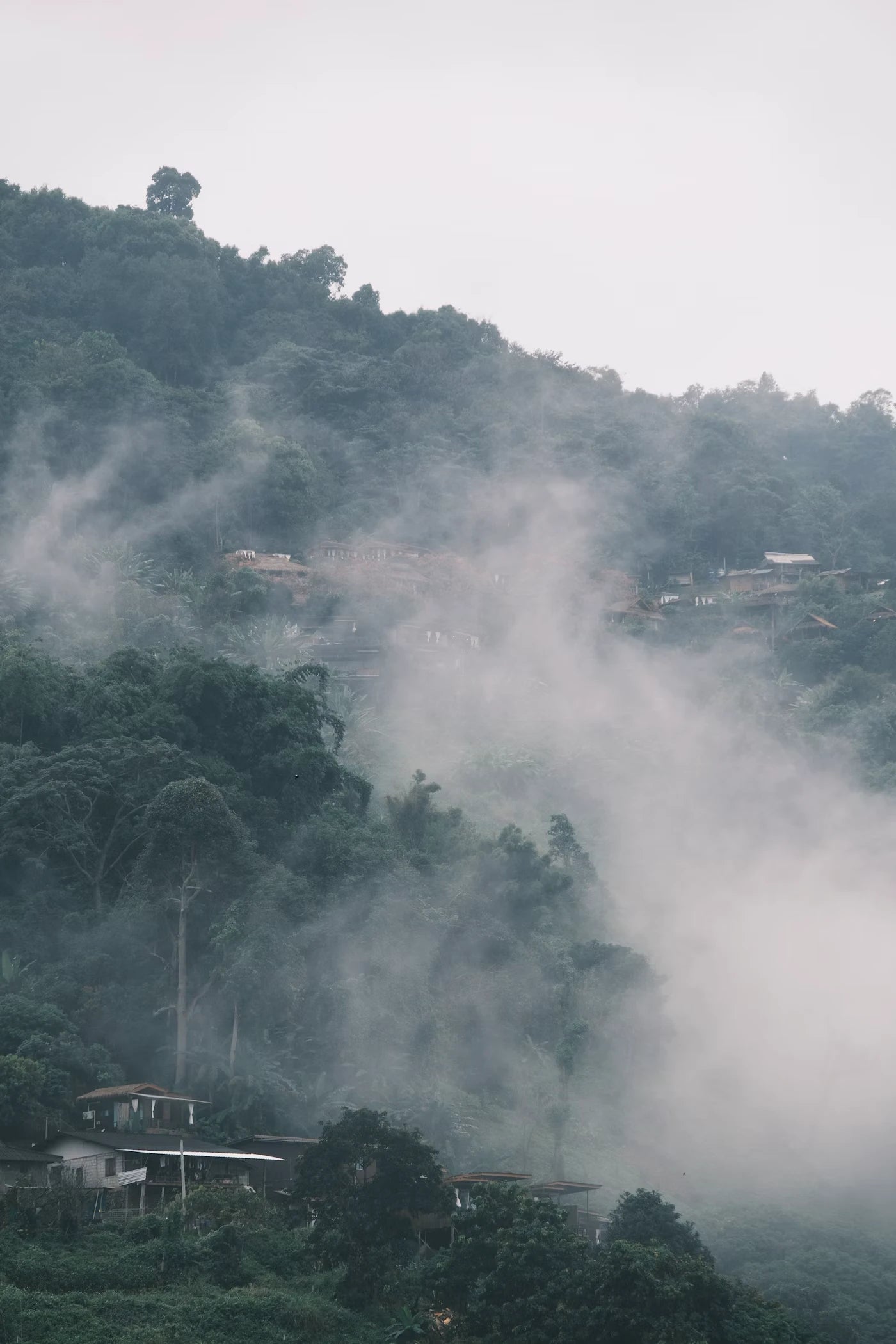 Paisaje montañoso en las tierras altas del norte de Tailandia